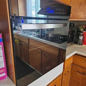 Wall Oven Sleek Black and Silver Built-In Oven